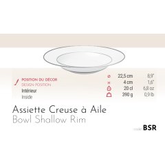 Cercle D'Ecailles Rimmed Soup Bowl - Bleu Acier and Taupe - Platine Filet