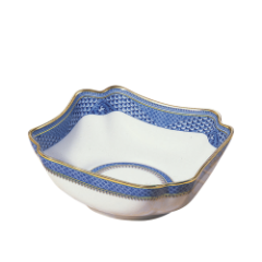 Indigo Wave Small Square Bowl