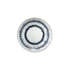 Rafia 5 Storm/Steele Blue Salad Plate Coupe - Platine Rim