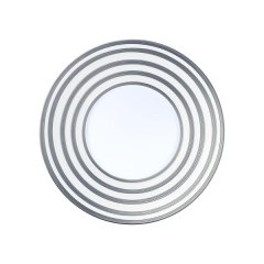 Hemisphere Dinner Plate- Platinum stripes