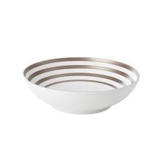 Large Grey Metallic Stripe- soup/salad bowl