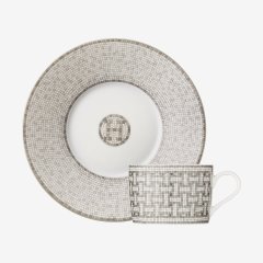 Mosaïque Au 24 Platinum Tea Cup and Saucer