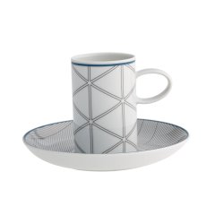 Orquestra Coffee Cup and Saucer Blue