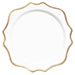 Antique White and Gold Charger Plate