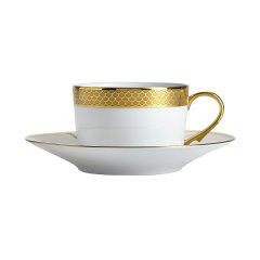 Odyssee Gold Porcelain Tea Cup and Saucer