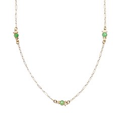 14K Gold Chrysoprase Necklace