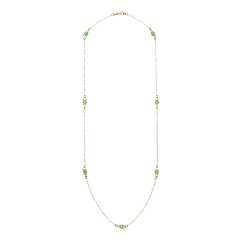 14K Gold Chrysoprase Necklace