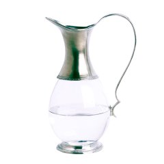 Glass Pitcher with Pewter Handle