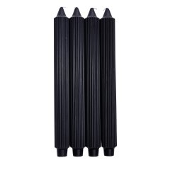 Set of 4 12" Black Beeswax Candles - Taper Candles