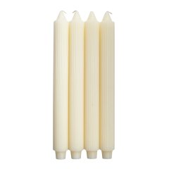 Set of 4 12" Ivory Beeswax Candles - Taper Candles