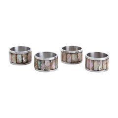 Set of 4 Mother of Pearl Napkin Rings