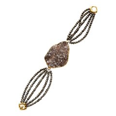 Quartz and Pyrite Bracelet with 14K Gold