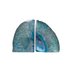 Teal Agate Bookends