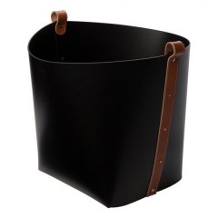 Leather Magazine Basket, Large