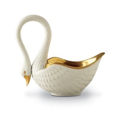 Petit Swan Bowl with 24K Gold