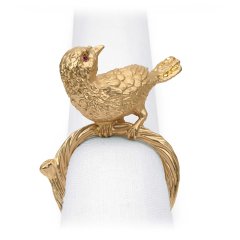 Bird Gold Napkin Rings, Set of 4