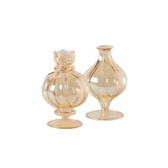 Amber Spherical Vase, Set of 2