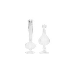 Large Spherical Vase, Clear, Set of 2