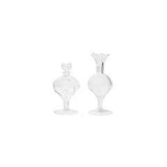 Medium Spherical Vase, Clear, Set of 2