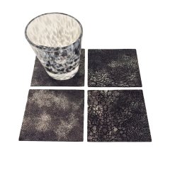 Square Leather Coasters, set of 4