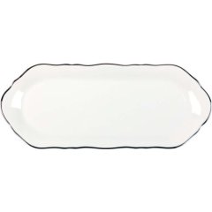 Colbert White Platinum Filet Rectangular Cake Platter