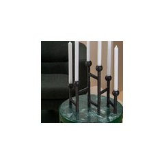 Medium Round Folding Candle Holder  -  Graphite