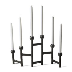 Medium Round Folding Candle Holder  -  Graphite