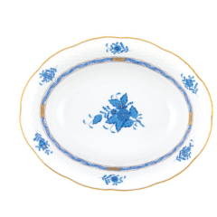 Herend Chinese Bouquet Oval Vegetable Dish - Blue