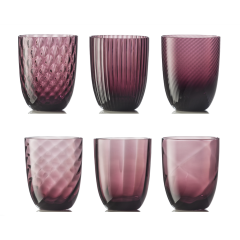 Idra Water Glasses, Set of 6-Violet