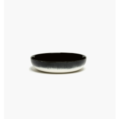Medium Deep Plate White / Black Dé By Ann Demeulemeester