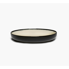 Large Deep Plate White / Black Dé By Ann Demeulemeester