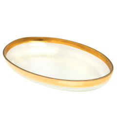 Large Gold Mod Oval Platter