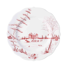 Country Estate Winter Frolic Ruby Dinner Plate