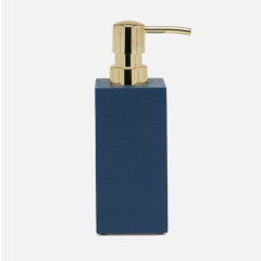 Dannes Soap Pump - True Navy Faux Belgian Linen