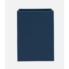 Dannes Wastebasket - True Navy Faux Belgian Linen