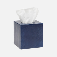 Navy Burlap Ceramic Cordoba Tissue Box