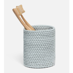 Light Gray Rattan Dalton Brush Holder