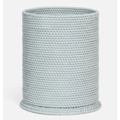 Light Gray Rattan Round Dalton Wastebasket