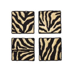 Serengeti Drink Coasters in Natural & Black, Set of 4 (D)