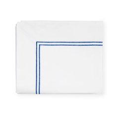 Grande Hotel White/Cornflower Blue King Flat Sheet
