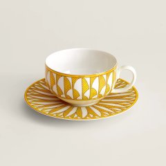 Soleil D'Hermes Tea Cup and Saucer, Set of 2