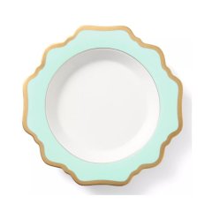 Anna's Palette Aqua Green Rim Soup Plate