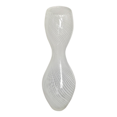 Medium White Swirl Glass Vase