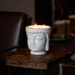 White Buddha Candle