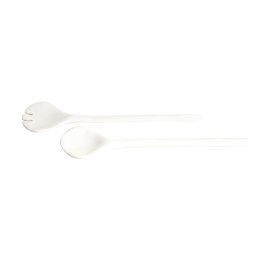 White Medium Salad Servers